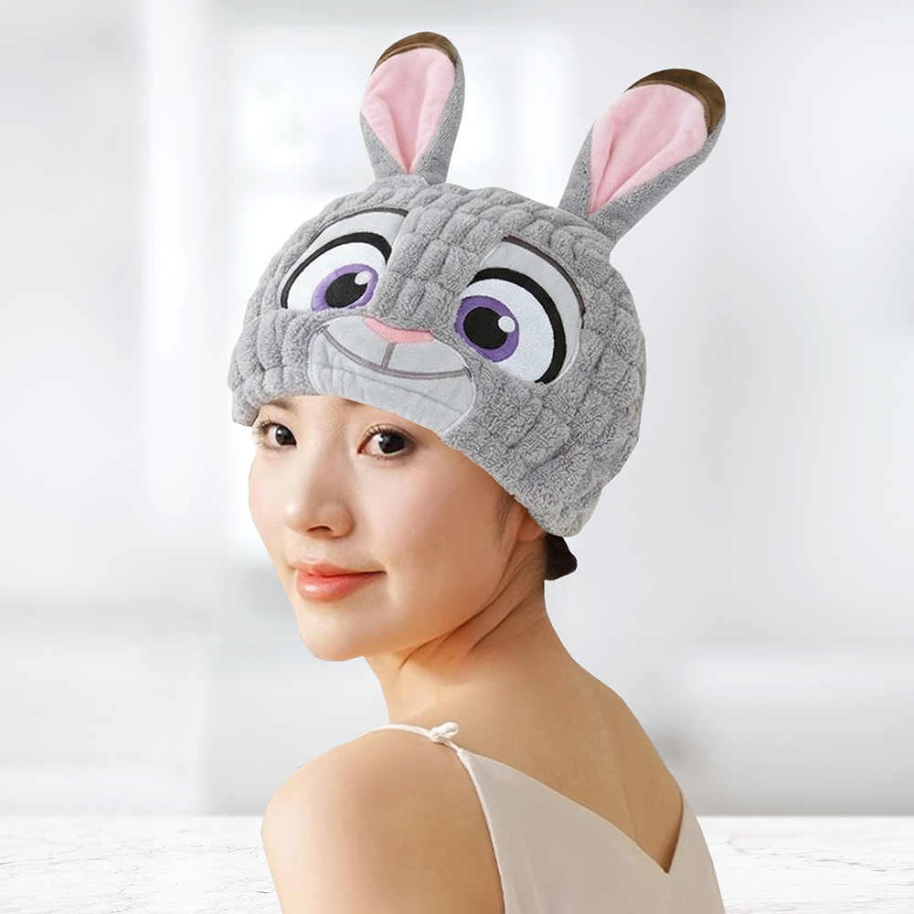 【百科良品】迪士尼 動物方城市 吸水速乾 造型吸水髮帽 包頭巾 浴帽 乾髮帽(日本境內版), , large
