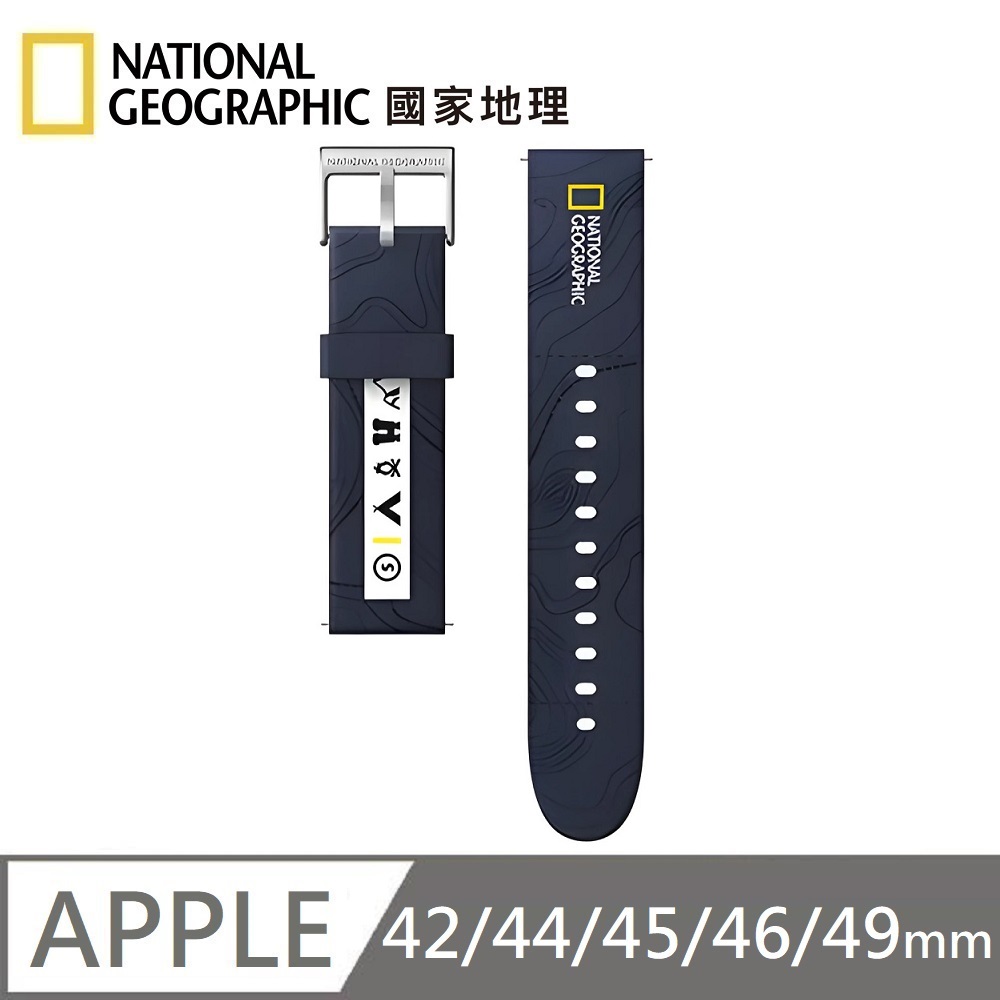 National Geographic Smart Apple Watch Strap Silicone Strap Applicable to Apple Watch 42/44/45/46/49mm - Navy Blue , , large