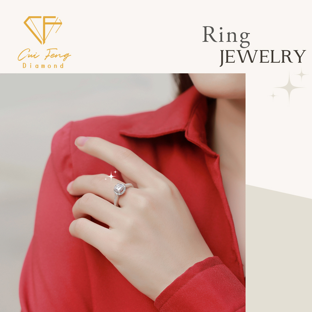 【CF鑽飾】戒指《1克拉男女對戒 奢華B》莫桑鑽 純銀 鑽戒, , large