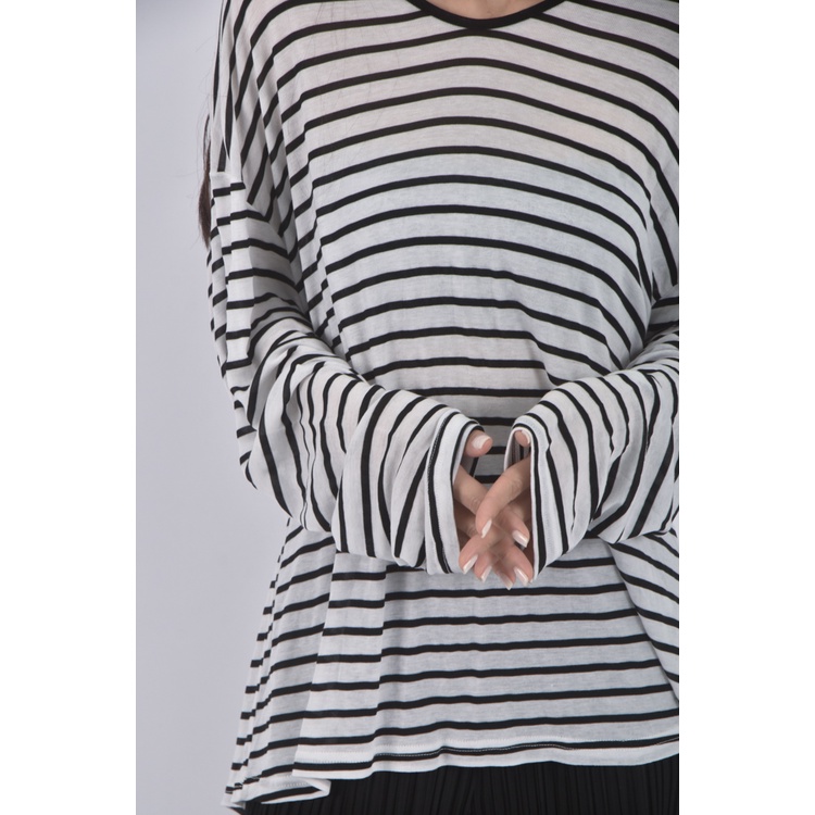 (2XL) bw benwo條紋白色長袖上衣二手衣, , large