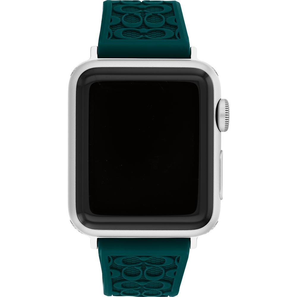 COACH Apple Watch 錶帶 38/40/41mm適用 綠色 矽膠錶帶(不含手錶), , large