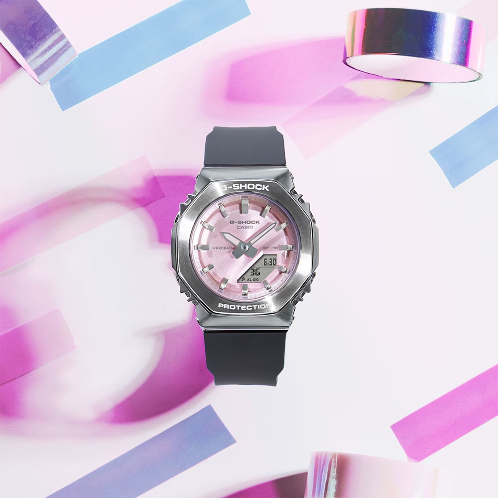 CASIO 卡西歐 G-SHOCK 粉彩金屬八角手錶 女錶 GM-S2110-4A, , large