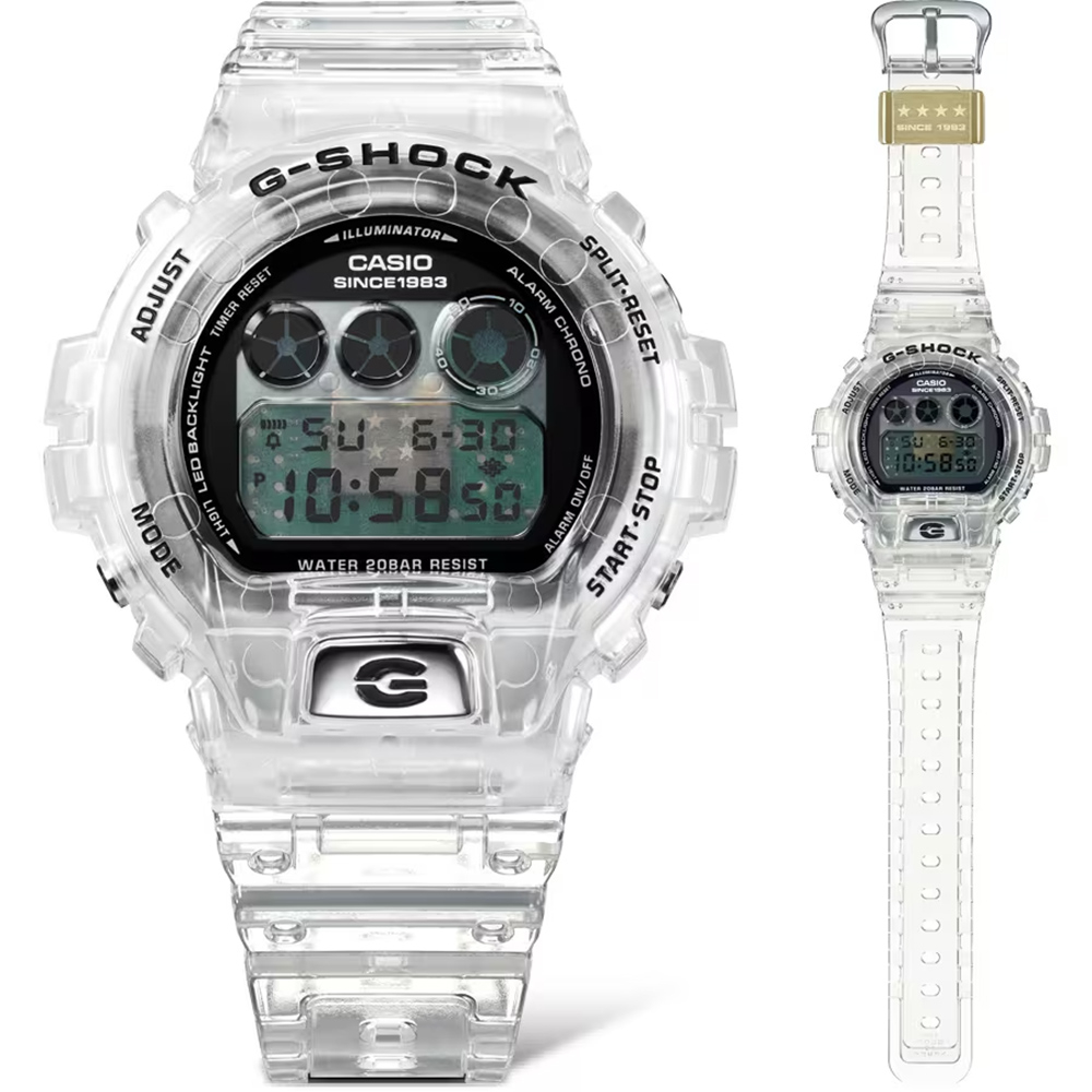 CASIO 卡西歐 G-SHOCK 40周年透明限量版透視機芯手錶 DW-6940RX-7, , large