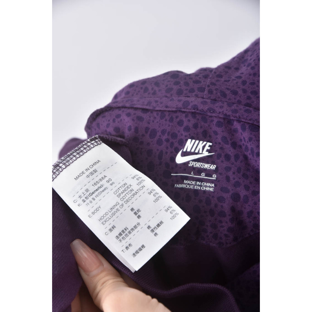 (M) nike棉質連帽紫色長袖上衣二手衣, , large