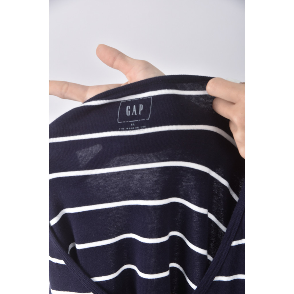 (XL) gap棉質條紋藍色長袖上衣二手衣, , large