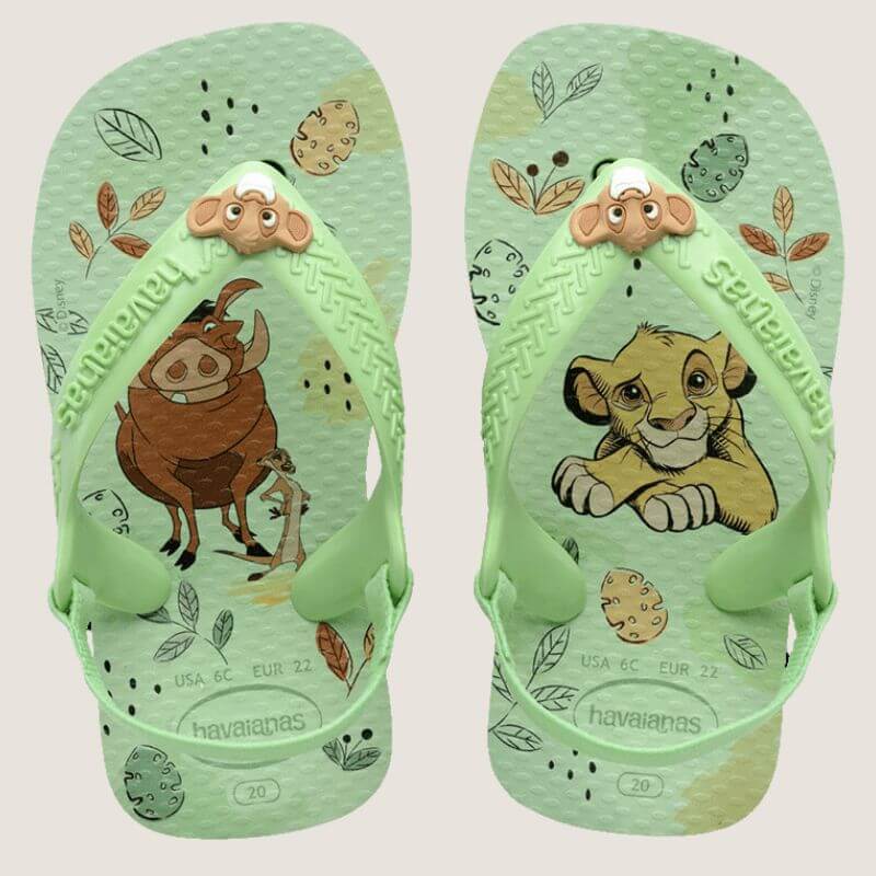 [巴拉娜巴西人字拖專賣店]中壢實體店面Havaianas童鞋 夾腳拖/人字拖鞋BABY DISNEY CLASSIC綠 獅子王 迪士尼, , large