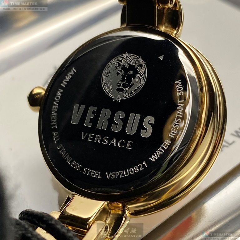 [星晴錶業]VERSUS VERSACE手錶,34mm,VV00090紅色錶面金色錶殼金色精鋼錶帶款, , large