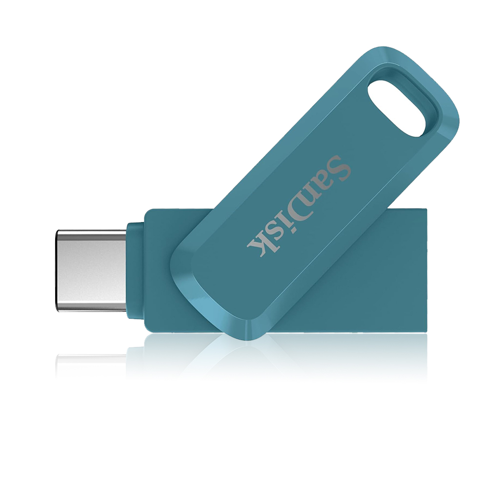 【SanDisk】Ultra GO 256G 海灣藍 TYPE-C USB 3.2 雙用 OTG 旋轉隨身碟 讀取速度 400MB/s, , large