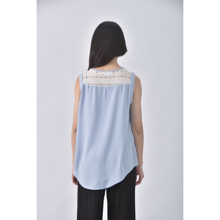 (S) blue shop質感無袖藍色上衣二手衣, , large
