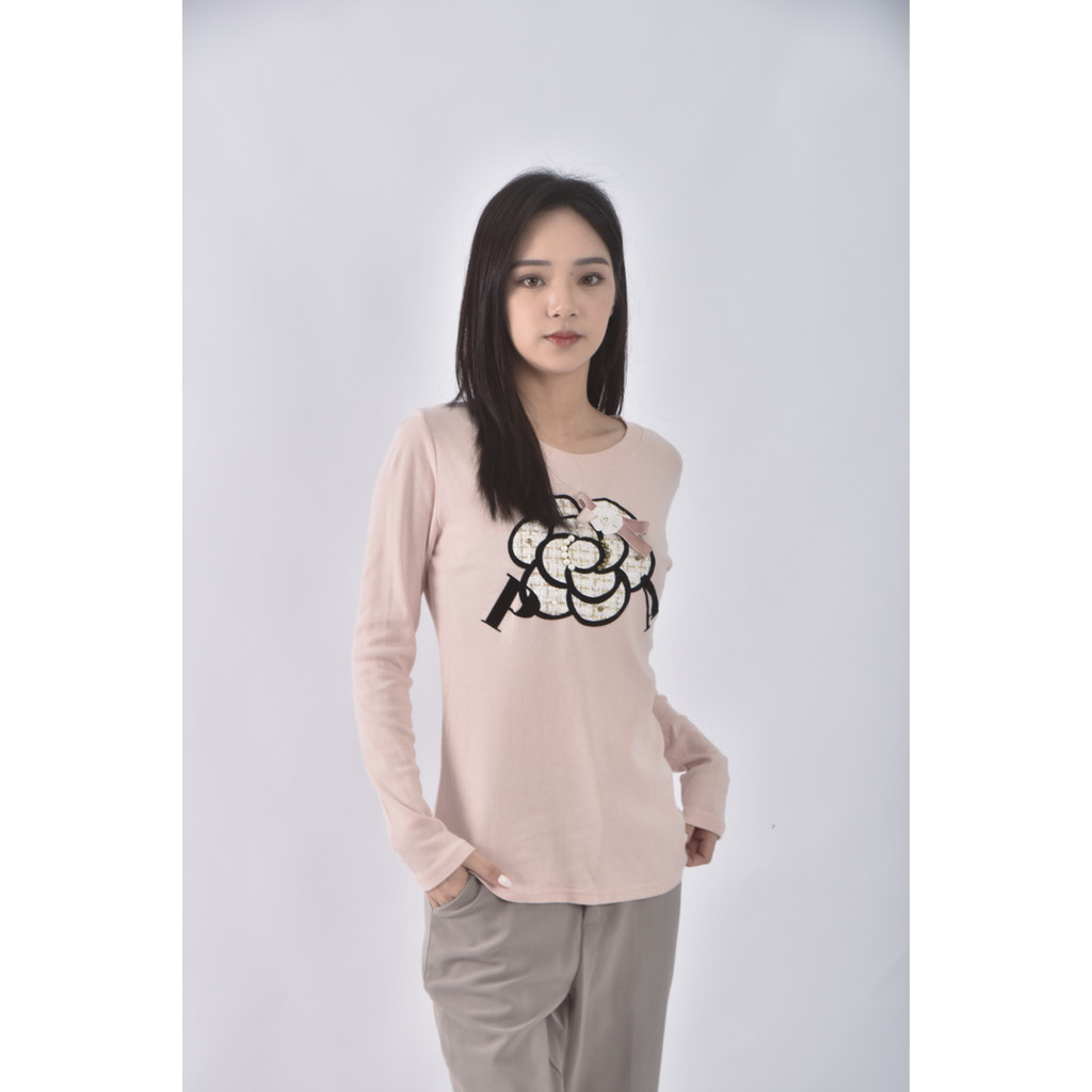 (S) ind pink大花粉色長袖上衣二手衣, , large