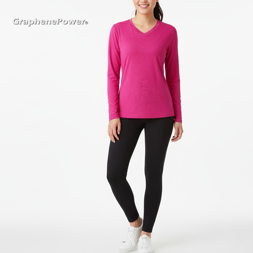 Graphene Thermal Circulation Long Sleeve Top, , large