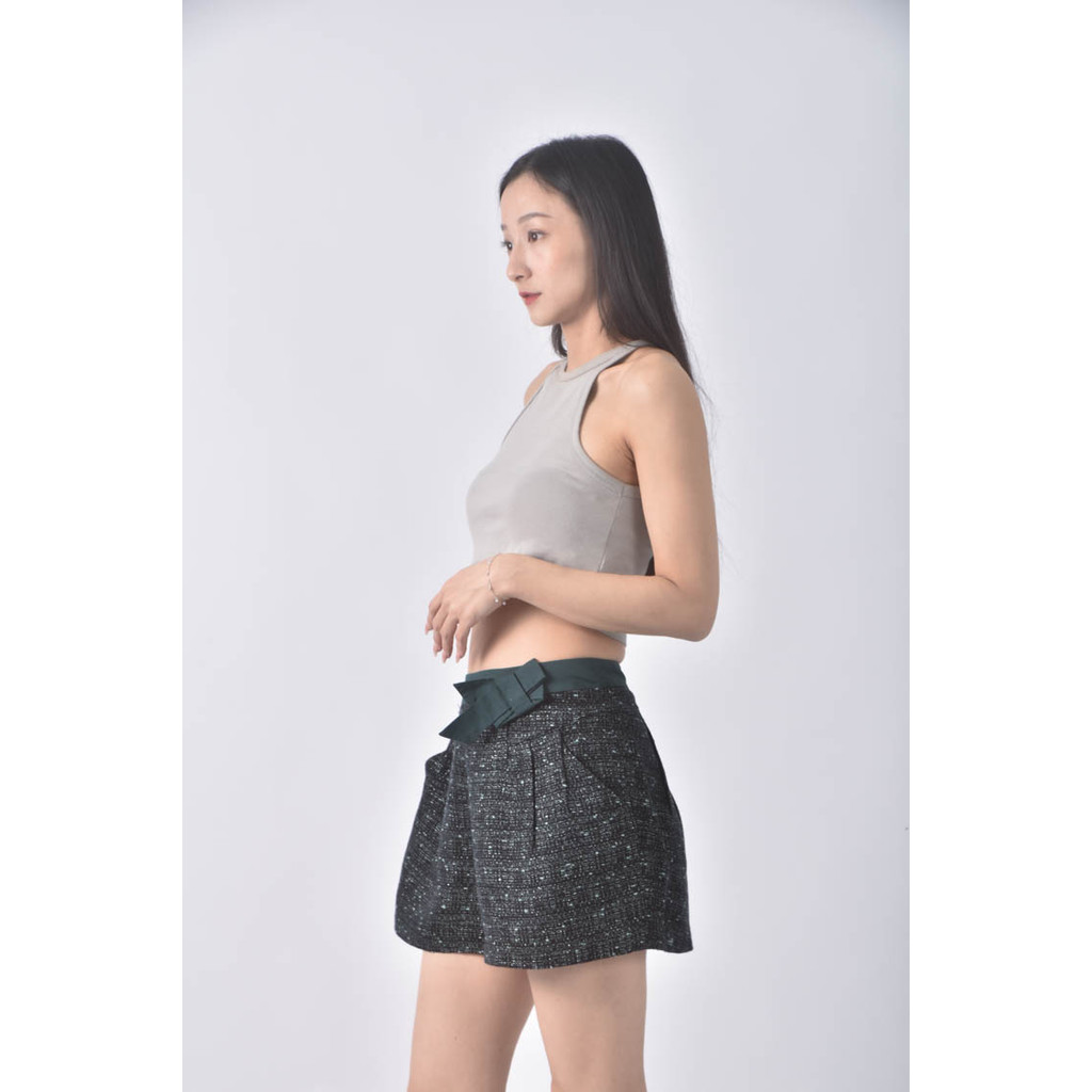 (XL) iroo高腰混色黑色短褲二手衣, , large