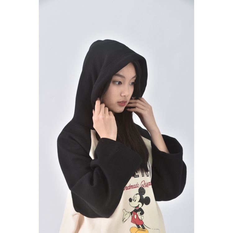 (L) disney質感連帽杏色長袖上衣二手衣, , large