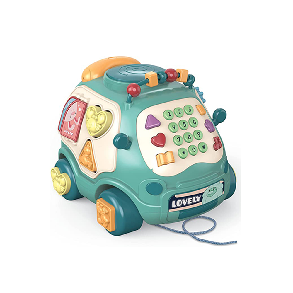 電話小巴士音樂拍拍鼓 顏色隨機 早教玩具, , large