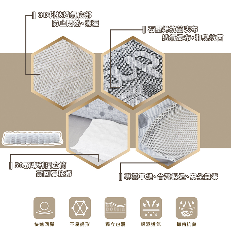 Graphene independent pillow, , large
