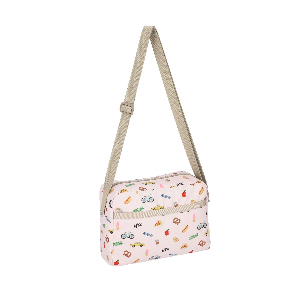 Lesportsac Daniella Crossbody 拉鍊斜背包 側背包 通勤隨身包 送禮 禮物 推薦 女包(紐約城市插畫), , large