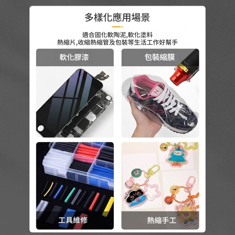 110V迷你手持熱風槍-藍白, , large