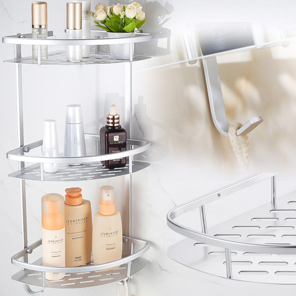 Space aluminum corner single layer storage rack, , large