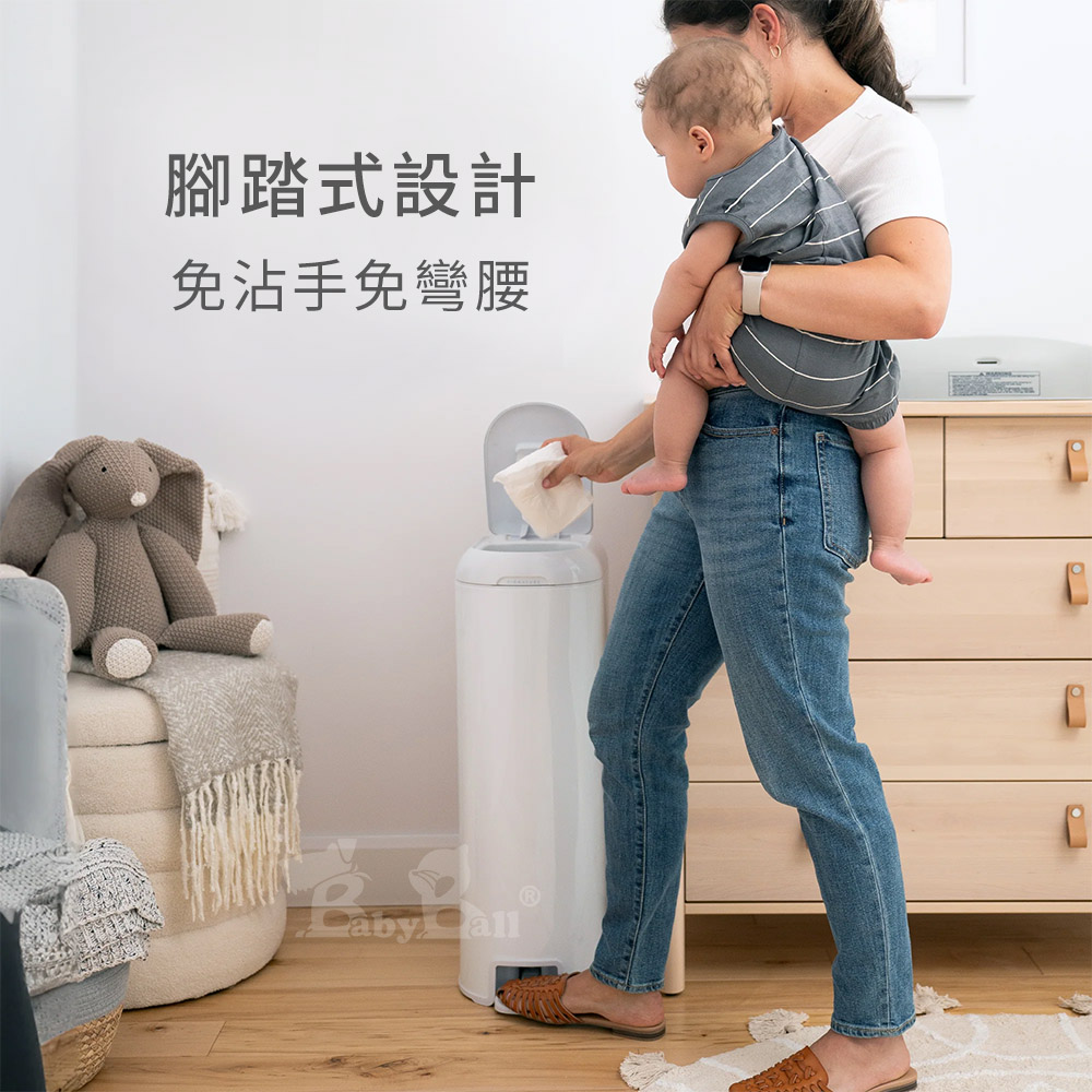 【倆寶貝精品館】加拿大Diaper Genie 不鏽鋼EZ雙重鎖臭尿布處理器 專用易撕袋補充盒, , large