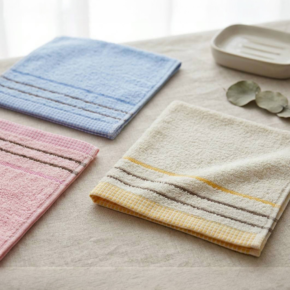 [Kaimei Cotton] MIT Lightweight Quick-Dry Pure Cotton Washcloths (28x30cm) - Kindergarten Handkerchiefs / Facial Towels, , large