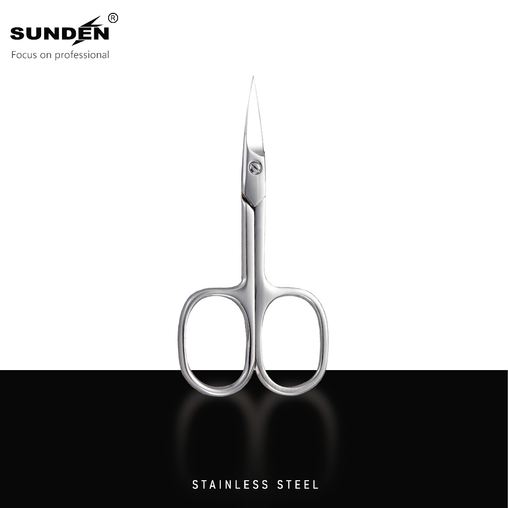 Premium Manicure Scissors Multi-purpose Stainless Steel Cuticle Pedicure Beauty Grooming Kit for Nail, Eyebrow, Eyelash, Dry Skin Curved Blade 3.5 inch, SUNDEN SD2244, , large