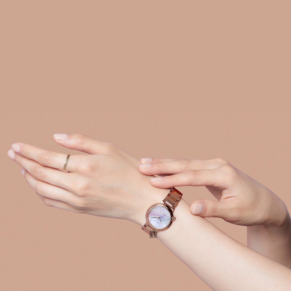 CITIZEN 星辰 L系列 Hebe田馥甄廣告款 光動能大三針星雲女錶 EM0912-84Y, , large