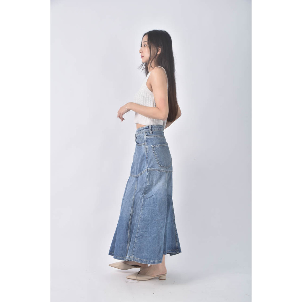 (3XL) massimo dutti高腰丹寧牛仔棉質純棉寬鬆藍色長褲二手衣, , large