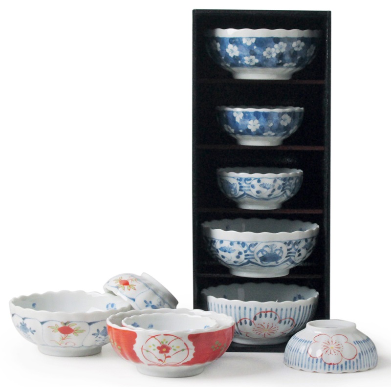 [豐名日本餐具] 子母缽組 染錦繪彩 有田燒 / C00GP0-74, , large