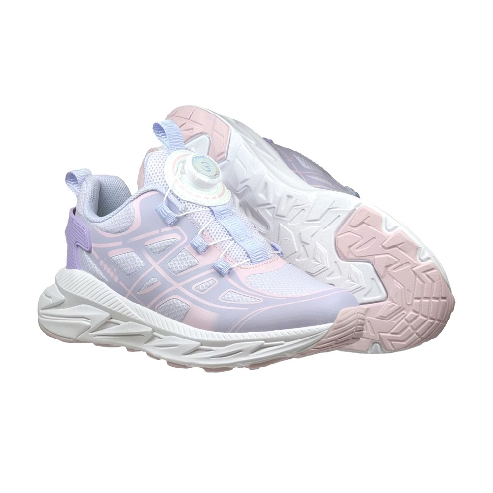 DIADORA迪亞多那 音速大童輕量跑鞋 童運動鞋 童鞋 寬楦 輕盈 保護後跟 避震 穩定 抗菌 除臭 止滑 紫 灰綠, , large