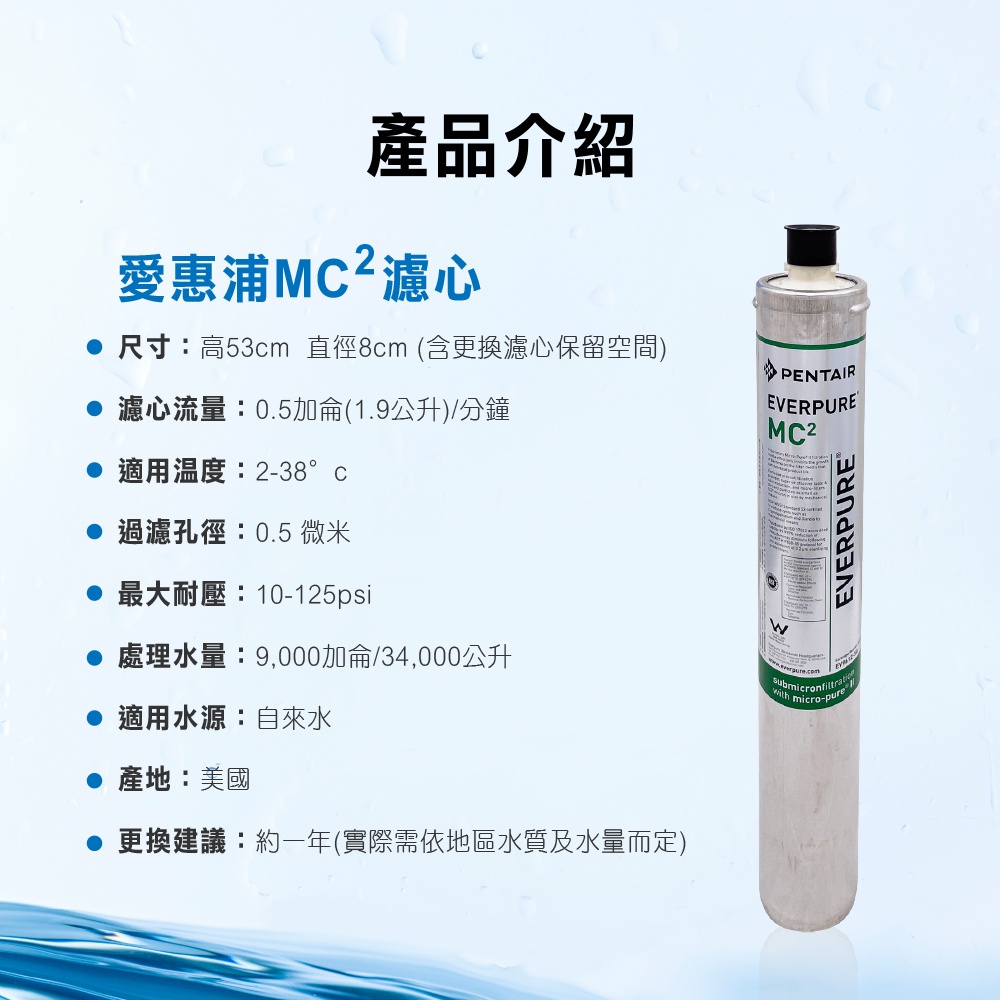 【麗水生活】EVERPURE 愛惠浦MC2濾心-美國原裝進口濾心 銀離子抑菌 餐飲業界用濾心, , large
