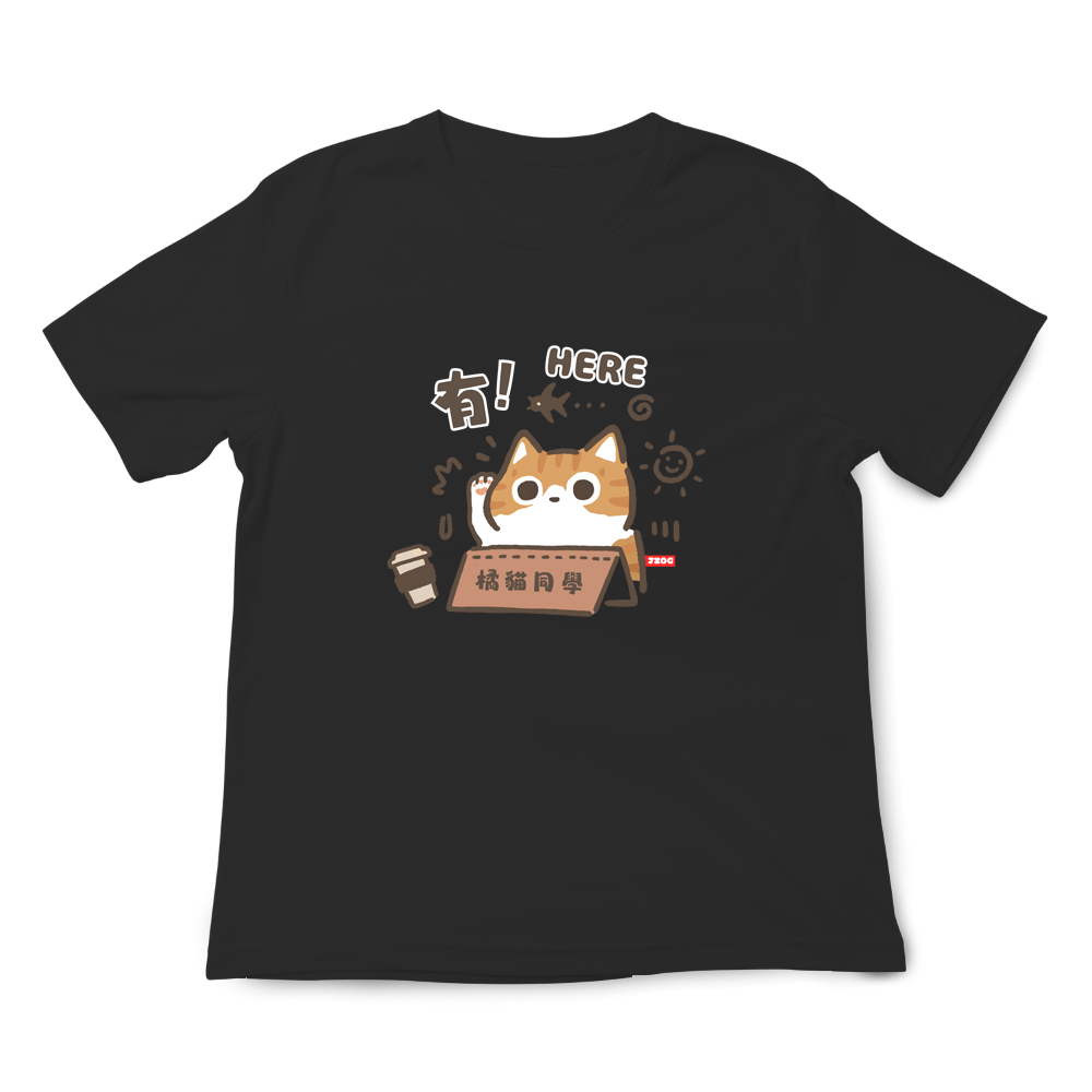 JZ TEE 橘貓-點名 印花短袖T恤, , large