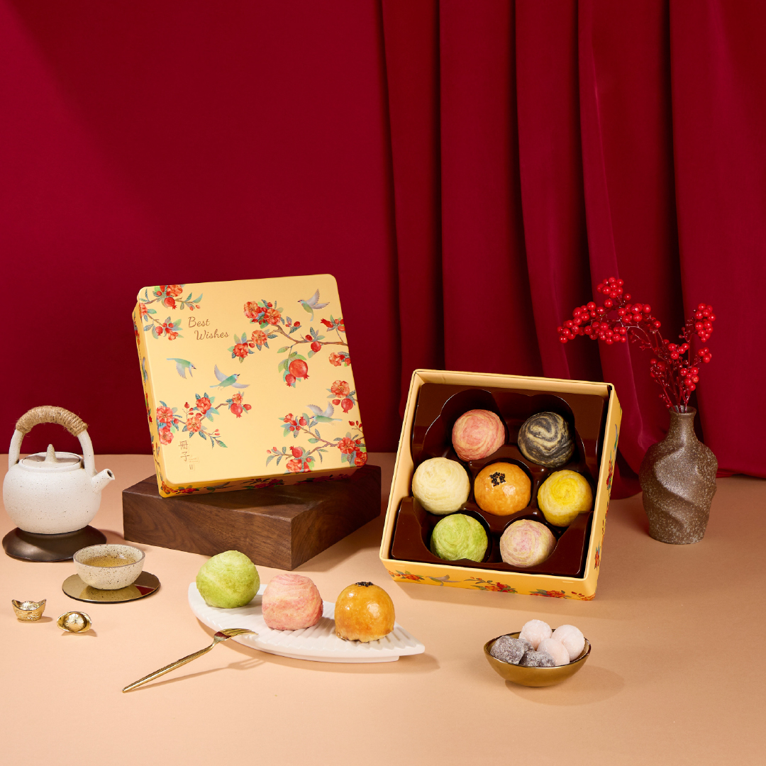 【冊子過年禮盒】彩鳥飛悅單層禮盒(紅豆蛋黃酥x7)