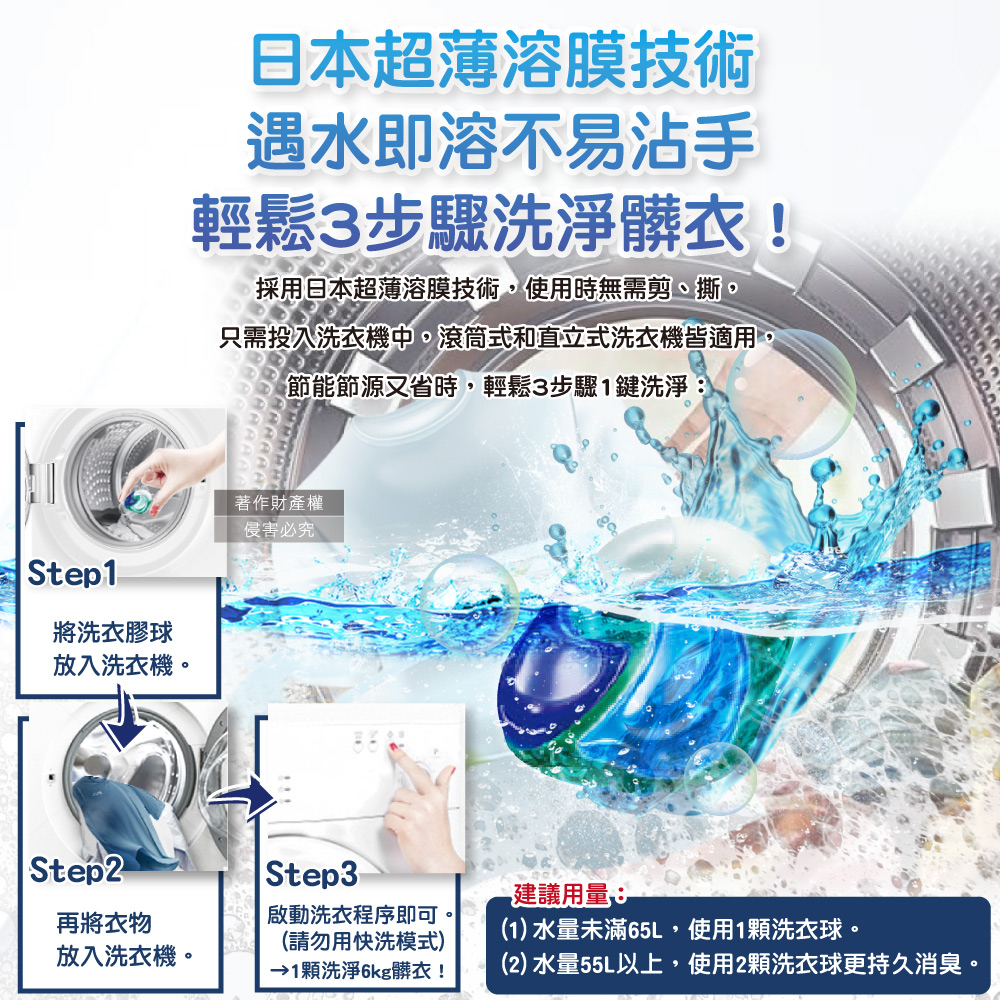 [日日好物]日本P&G-Ariel PRO級酵素強洗淨力去污消臭洗衣凝膠球90顆/袋-清新淨白(藍)(家庭號補充包,去黃亮白洗衣球,筒槽防霉洗衣膠囊,全洗衣機型適用), , large