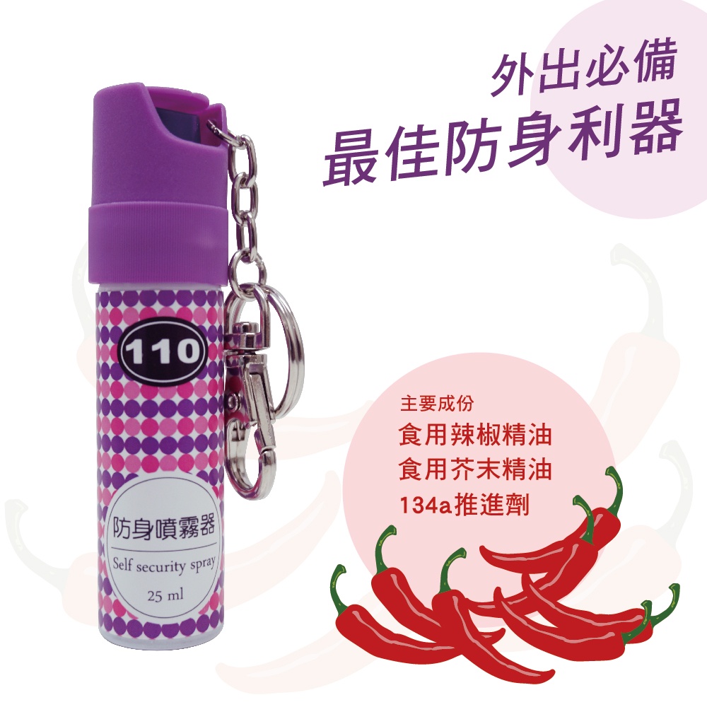 【雙手萬能】攜帶型防身防狼噴霧器 25ml (防身 防狼 環保 辣椒水), , large