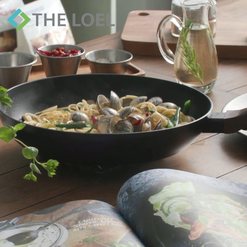 THE LOEL Premium Non-stick 30cm Wok Pan / 30cm Tempered Glass Lid, , large