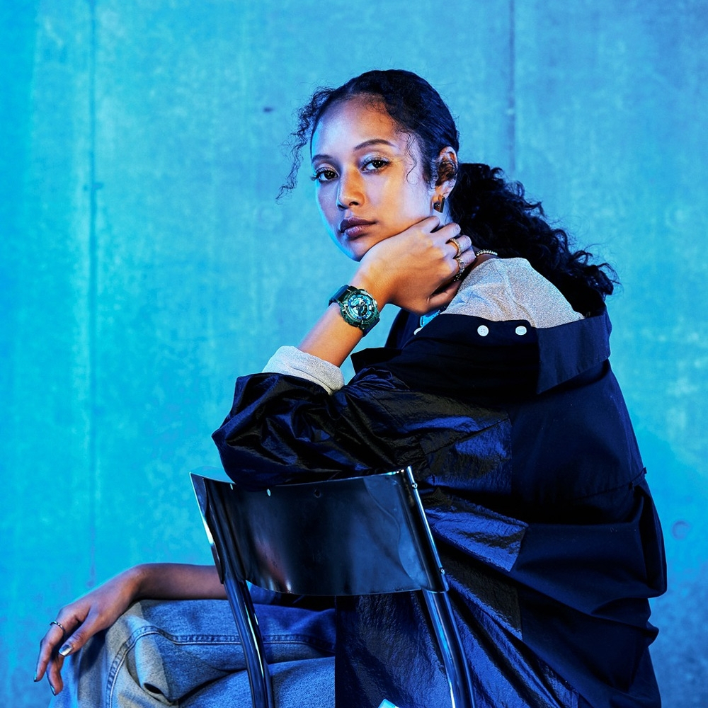 CASIO 卡西歐 G-SHOCK 金屬色雙顯電子錶-科技藍 GM-S110LB-2A, , large