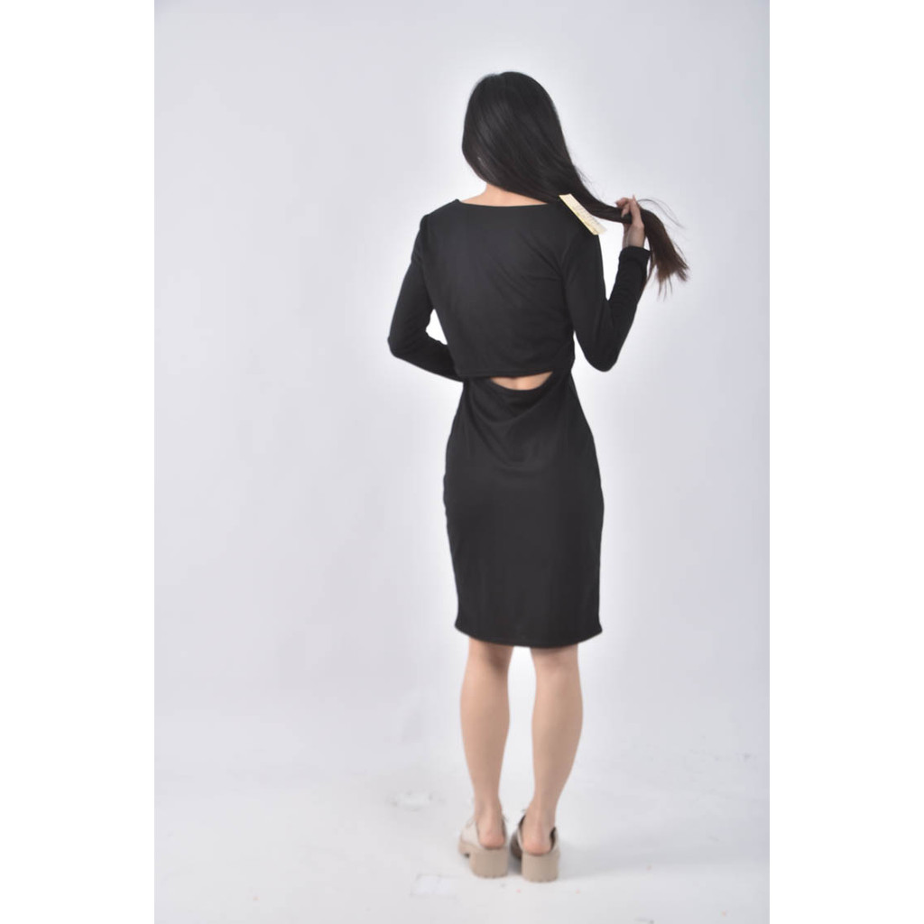 (S) mei mu sha傘擺黑色洋裝二手衣, , large