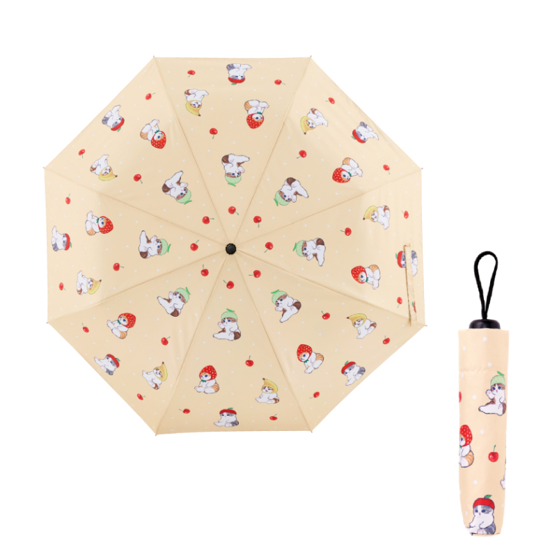 貓福珊迪折疊傘-米色