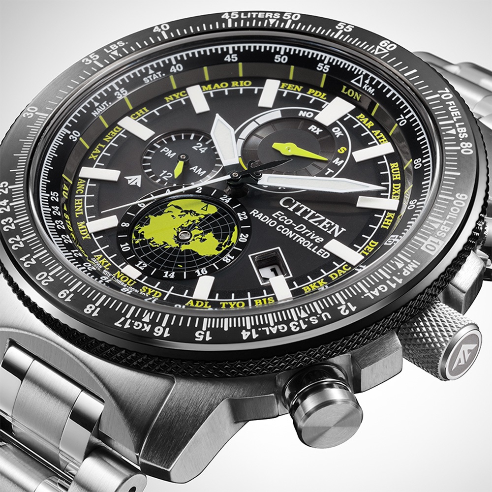 CITIZEN 星辰 PROMASTER 光動能電波飛行錶 北半球城市時間手錶 BY3006-53E, , large