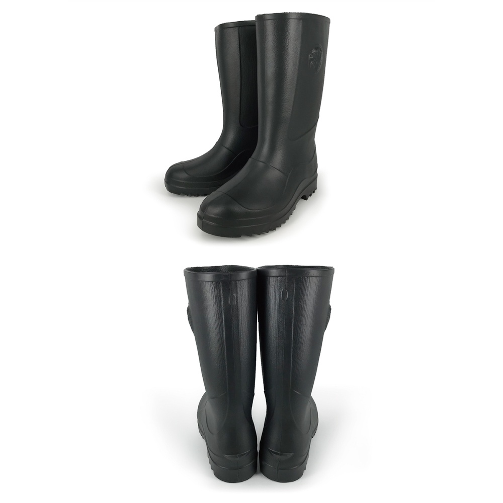 精選中筒靴輕量雨鞋 MIT台灣製造 女鞋 女靴 雨靴 防水鞋 簡約 一體成型 控溫 EVA 無內襯 舒適 防撞 止滑 黑, , large