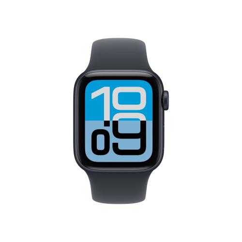 Apple Watch SE3 44mm 太空灰色鋁金屬錶殼 搭配 太空灰色運動錶帶 GPS 2025 (M/L)  _ 台灣公司貨 + 專用【錶貼＆錶背蓋】, , large