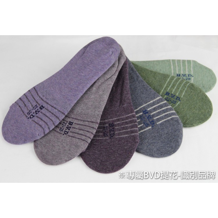 【BVD】簡約條紋休閒女襪套<麻天藍>B248 止滑 女襪 襪子 隱形襪, , large