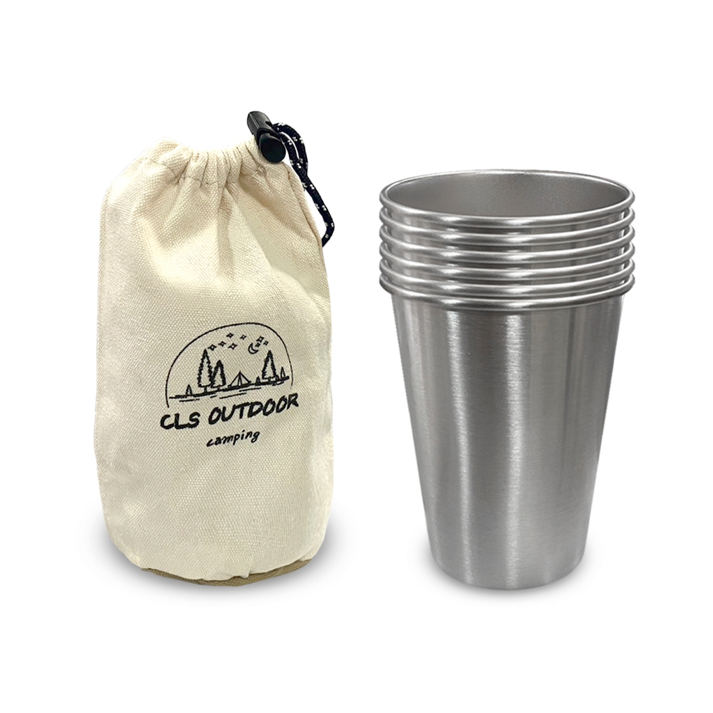 【Treewalker露遊】CLS 304不鏽鋼便攜杯(6入) 304不鏽鋼咖啡杯, , large
