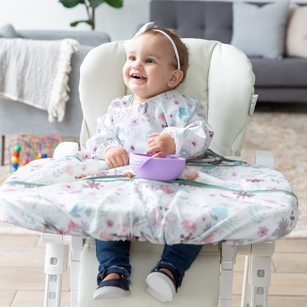 Bumkins 高腳椅圍兜-氣質紫花, , large