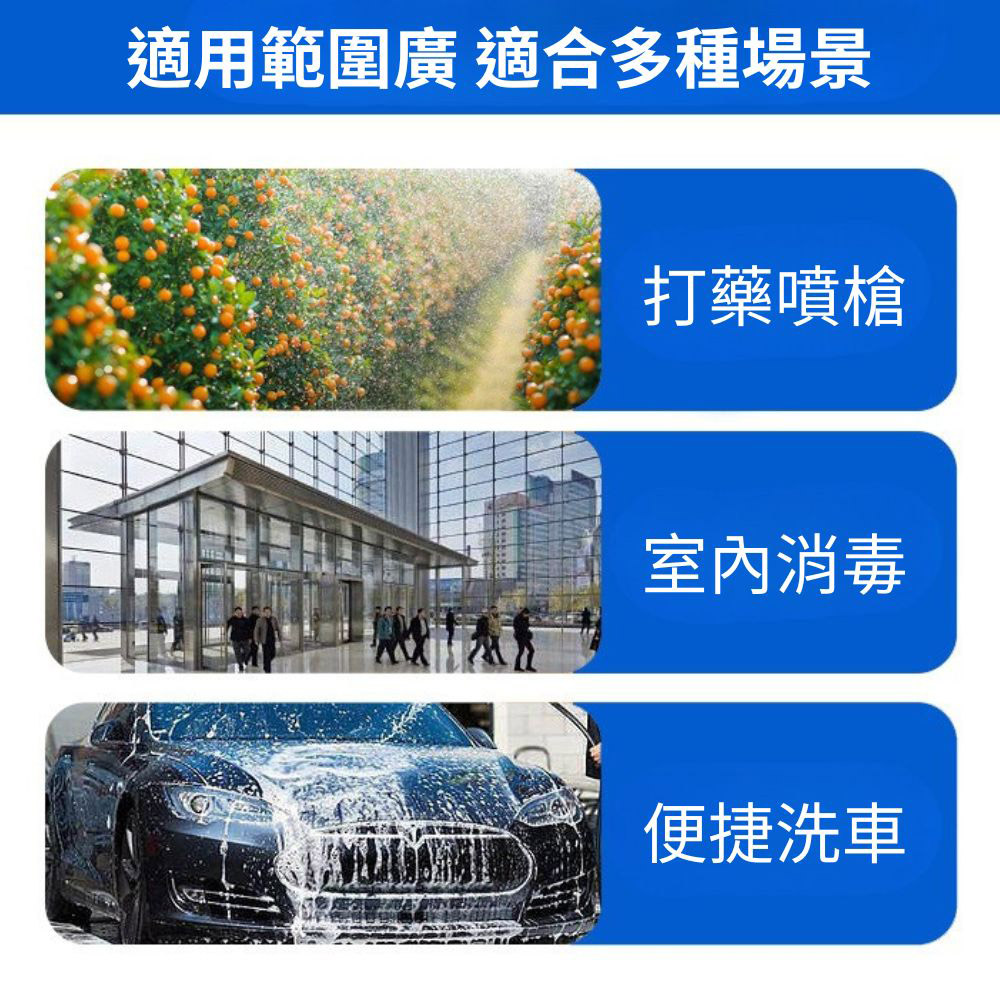 Orange spray gun handle + 360-degree omnidirectional rotatable spray gun head (black plastic), , large