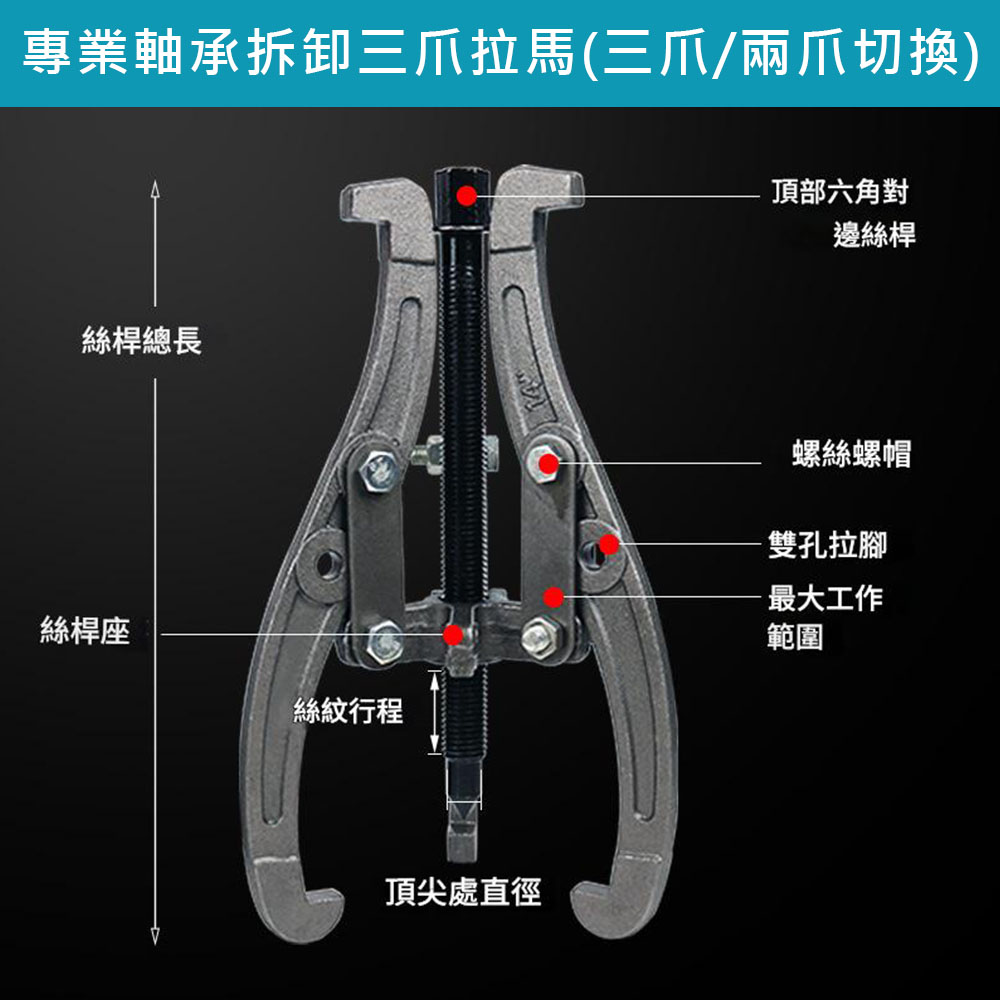 3-inch switchable puller, 75mm three-jaw/two-jaw switchable., , large