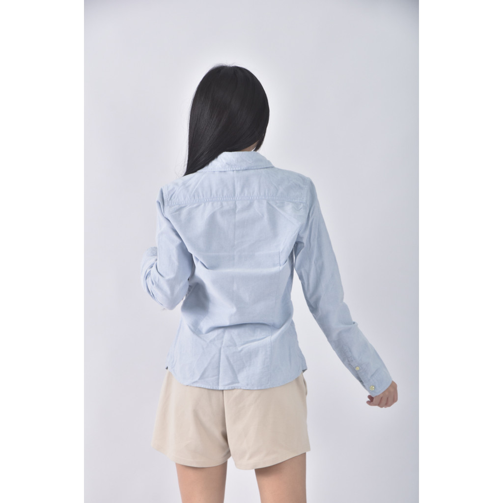 (S) net質感西裝棉質純棉藍色長袖上衣二手衣, , large