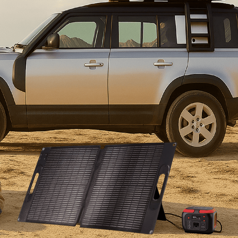 【iSOLAR】200w portable charging station+60W Foldable solar panel, , large