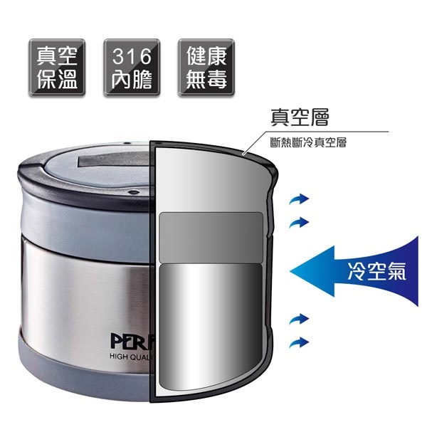 PERFECT 理想牌 極緻316不鏽鋼可提式真空便當盒雙層隔熱餐盒 粉紅12cm-Leidea樂德兒, , large