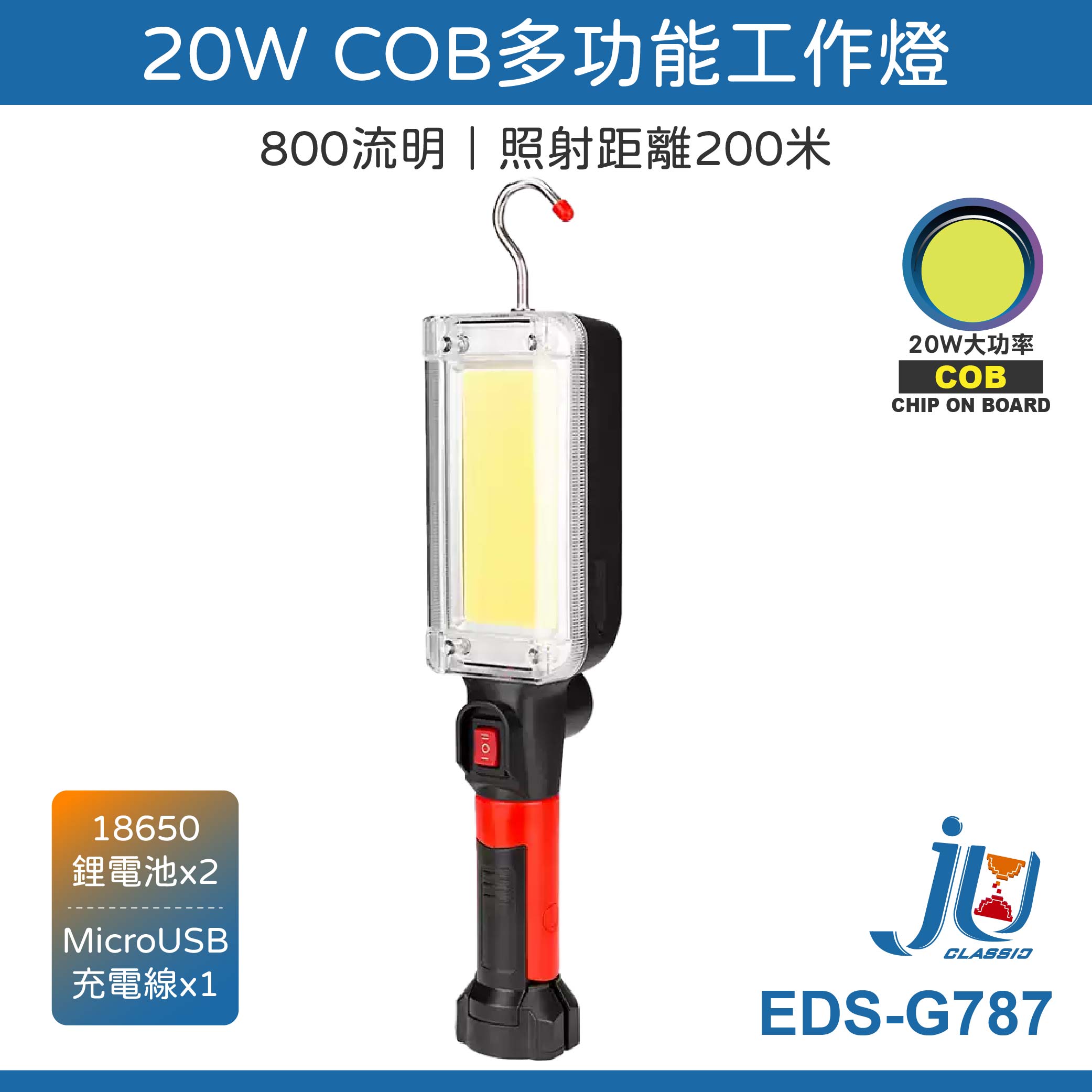 鉅玉經典｜20W強光工作燈  EDS-G787, , large